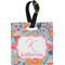 Dessert & Coffee Plastic Luggage Tag - Square w/ Name and Initial