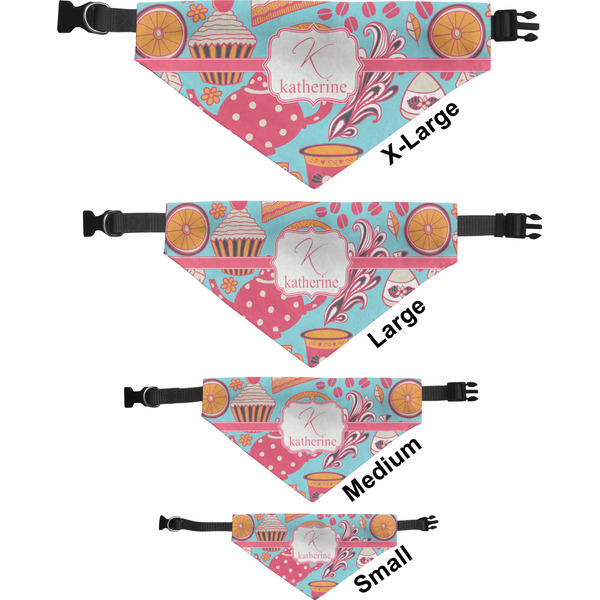 Dessert & Coffee Pet Bandana Sizes