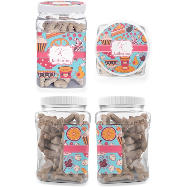 Dessert & Coffee Pet Treat Jar - Multiple Angles