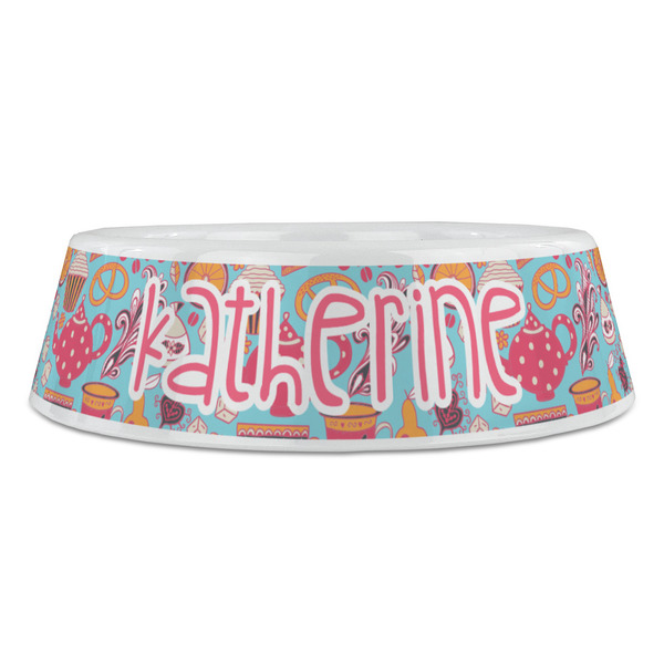 Dessert & Coffee Plastic Pet Bowls - Large - FRONT