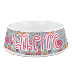 Dessert & Coffee Plastic Dog Bowl - Medium (Personalized)