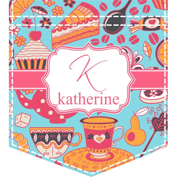 Custom Dessert & Coffee Iron On Faux Pocket (Personalized)