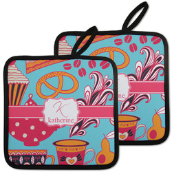 Dessert & Coffee Pot Holders - Set of 2 w/ Name and Initial