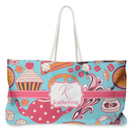 Dessert & Coffee Large Tote Bag with Rope Handles (Personalized)
