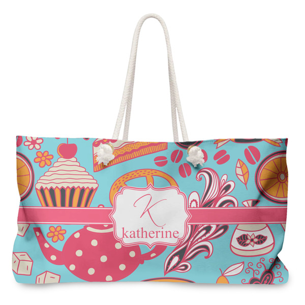 Custom Dessert & Coffee Large Tote Bag with Rope Handles (Personalized)