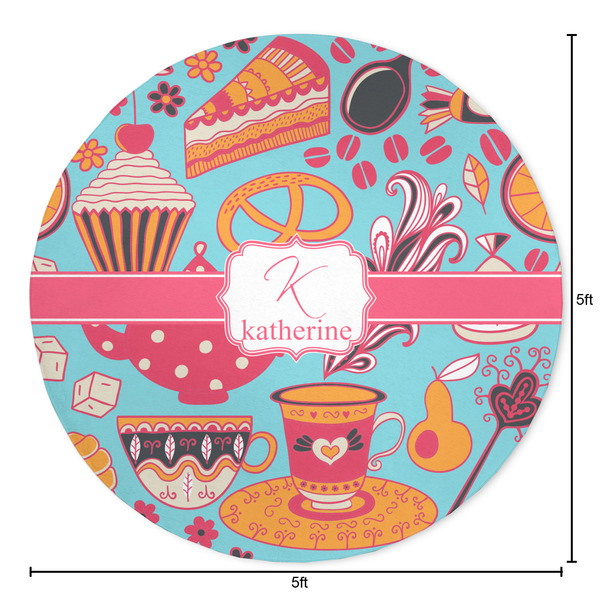 Dessert & Coffee Round Area Rug - Size