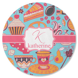 Dessert & Coffee Round Rubber Backed Coaster (Personalized)