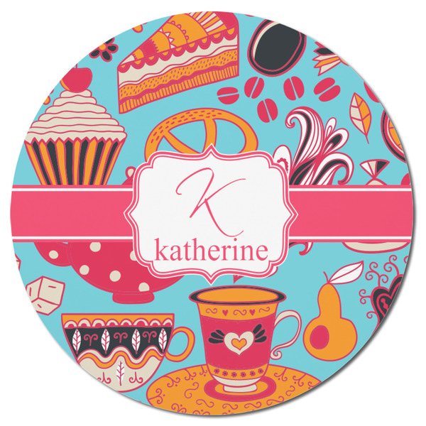 Dessert & Coffee Round Fridge Magnet - FRONT