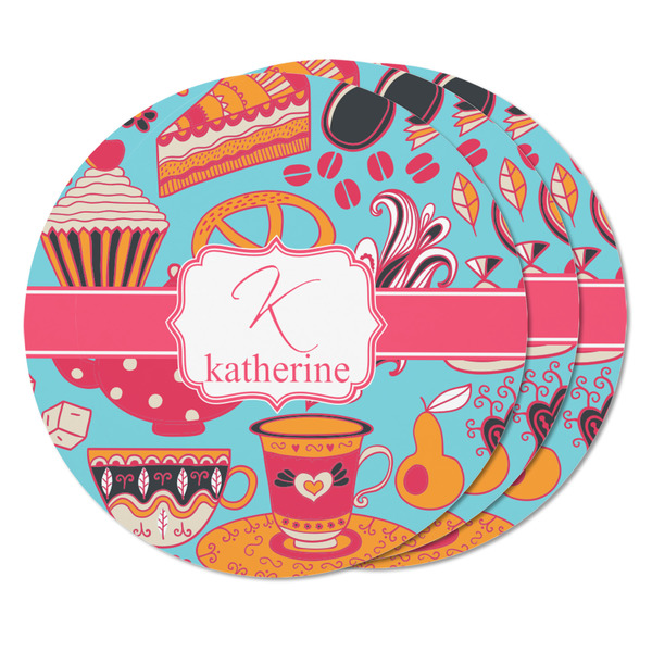 Dessert & Coffee Round Fridge Magnet - THREE