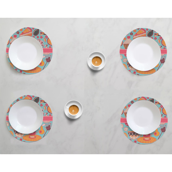 Dessert & Coffee Round Linen Placemats - LIFESTYLE (set of 4)