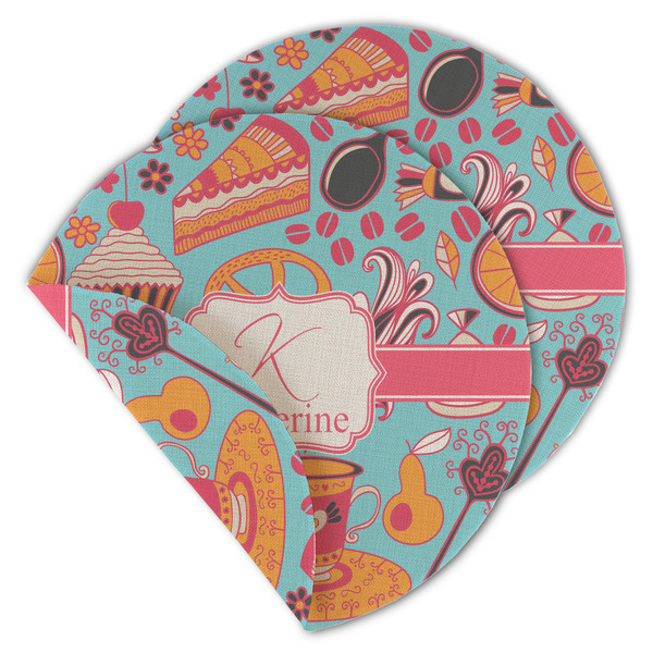 Dessert & Coffee Round Linen Placemats - MAIN (Double-Sided)