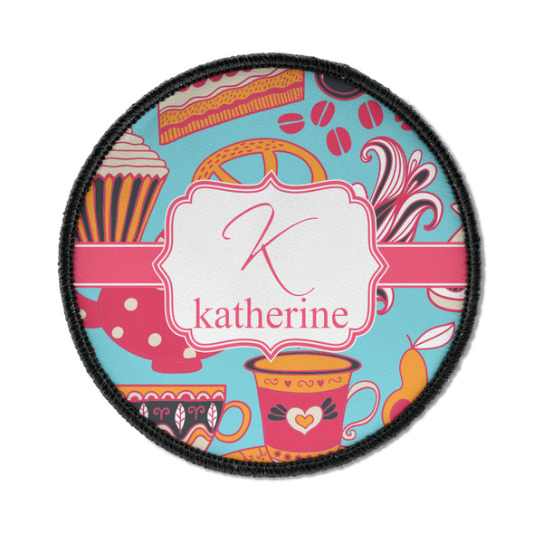Custom Dessert & Coffee Iron On Round Patch w/ Name and Initial