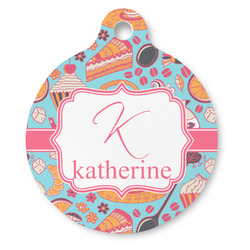 Dessert & Coffee Round Pet ID Tag - Large (Personalized)