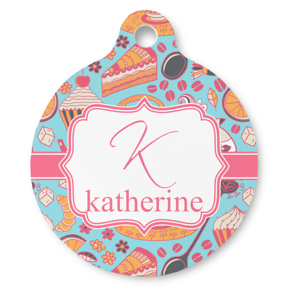 Custom Dessert & Coffee Round Pet ID Tag (Personalized)
