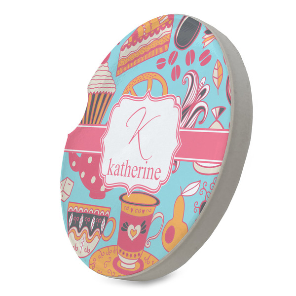 Dessert & Coffee Sandstone Car Coaster - STANDING ANGLE