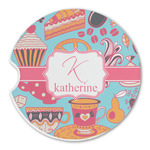 Dessert & Coffee Sandstone Car Coaster - Single (Personalized)