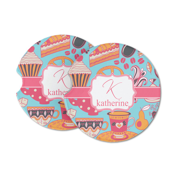 Custom Dessert & Coffee Sandstone Car Coasters - Set of 2 (Personalized)