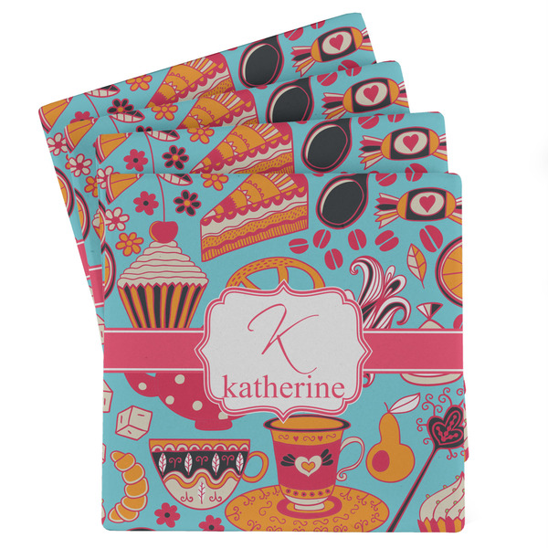 Custom Dessert & Coffee Absorbent Stone Coasters - Set of 4 (Personalized)