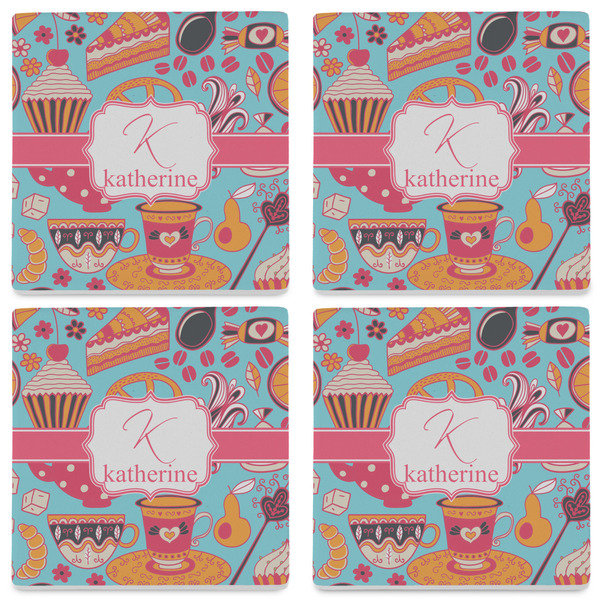 Dessert & Coffee Set of 4 Sandstone Coasters - See All 4 View