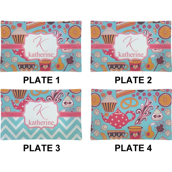 Dessert & Coffee Set of Rectangular Dinner Plates (Approval)
