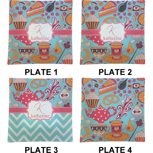 Dessert & Coffee Set of Square Dinner Plates (Approval)