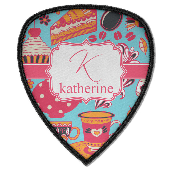 Custom Dessert & Coffee Iron on Shield Patch A w/ Name and Initial