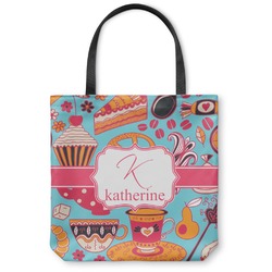 Dessert & Coffee Canvas Tote Bag - Small - 13"x13" (Personalized)