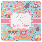 Dessert & Coffee Square Rubber Backed Coaster (Personalized)