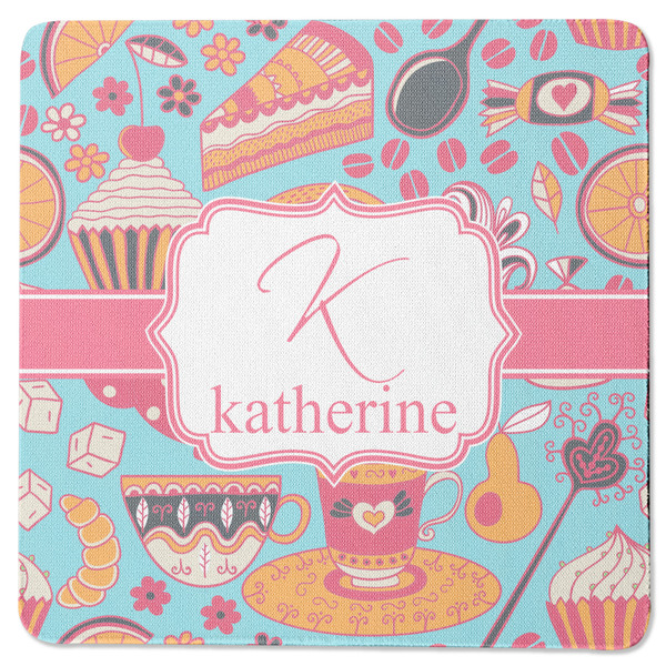 Custom Dessert & Coffee Square Rubber Backed Coaster (Personalized)