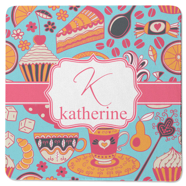 Dessert & Coffee Square Coaster Rubber Back - Single