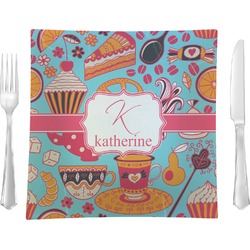 Dessert & Coffee Glass Square Lunch / Dinner Plate 9.5" (Personalized)