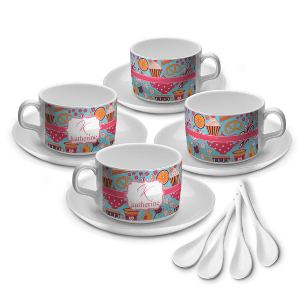 Custom Dessert & Coffee Tea Cup - Set of 4 (Personalized)