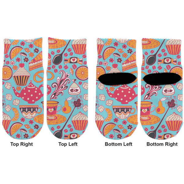Dessert & Coffee Toddler Ankle Socks - Double Pair - Front and Back - Apvl