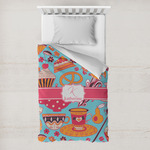 Dessert & Coffee Toddler Duvet Cover w/ Name and Initial
