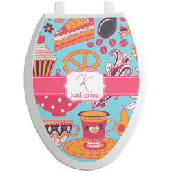 Dessert & Coffee Toilet Seat Decal - Elongated (Personalized)