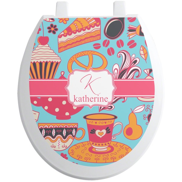 Custom Dessert & Coffee Toilet Seat Decal (Personalized)