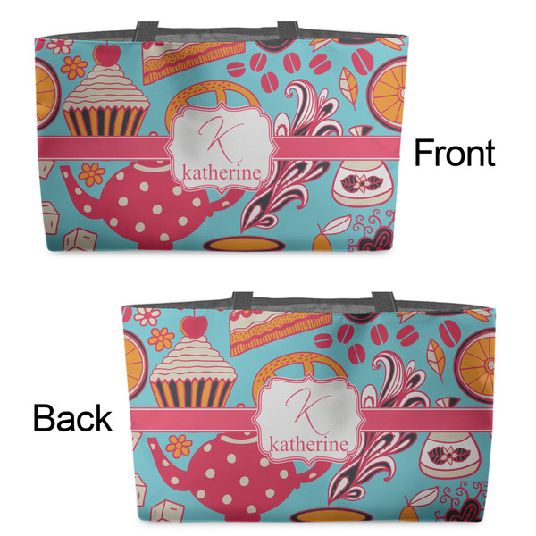 Dessert & Coffee Tote w/Black Handles - Front & Back Views