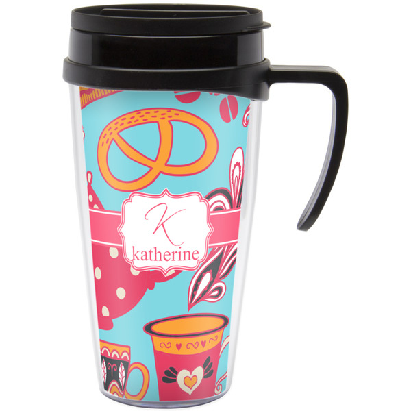 Custom Dessert & Coffee Acrylic Travel Mug with Handle (Personalized)