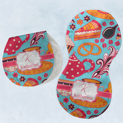 Dessert & Coffee Burp Pads - Velour - Set of 2 w/ Name and Initial