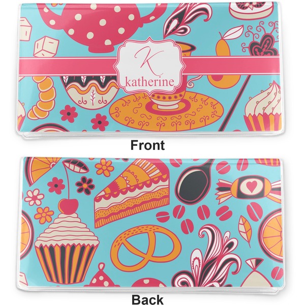 Dessert & Coffee Vinyl Check Book Cover - Front and Back