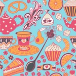 Dessert & Coffee Wallpaper & Surface Covering (Water Activated 24"x 24" Sample)