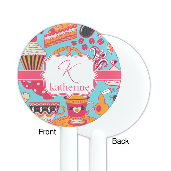 Dessert & Coffee White Plastic 5.5" Stir Stick - Single Sided - Round - Front & Back