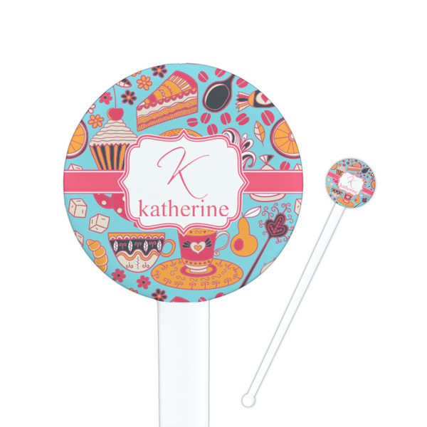 Custom Dessert & Coffee Round Plastic Stir Sticks (Personalized)