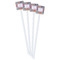 Dessert & Coffee White Plastic Stir Stick - Double Sided - Square - Front