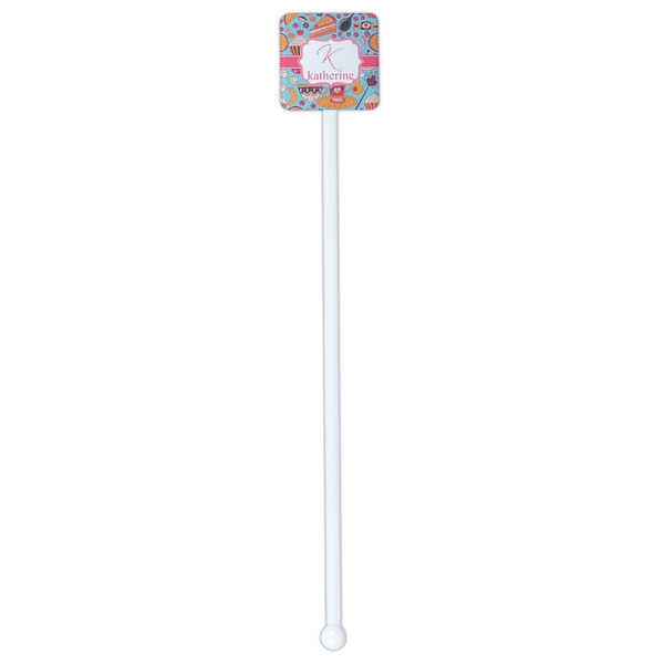 Dessert & Coffee White Plastic Stir Stick - Double Sided - Square - Single Stick