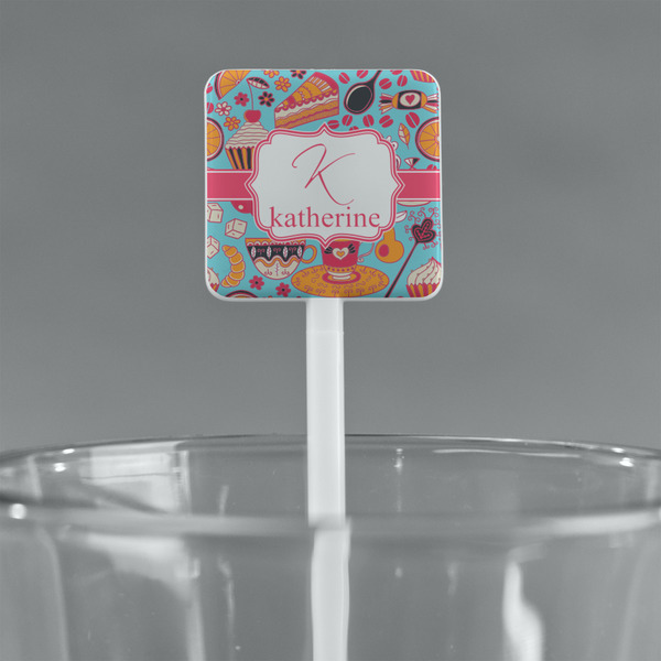 Dessert & Coffee White Plastic Stir Stick - Square - Main