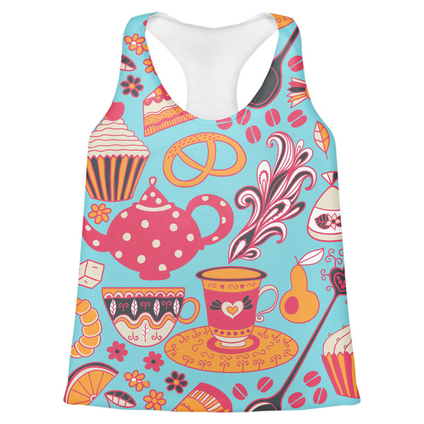 Custom Dessert & Coffee Womens Racerback Tank Top - X Large
