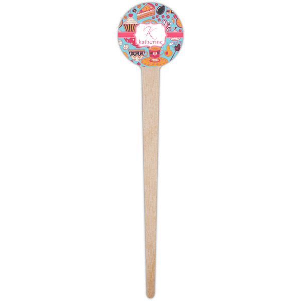 Dessert & Coffee Wooden 4" Food Pick - Round - Single Pick