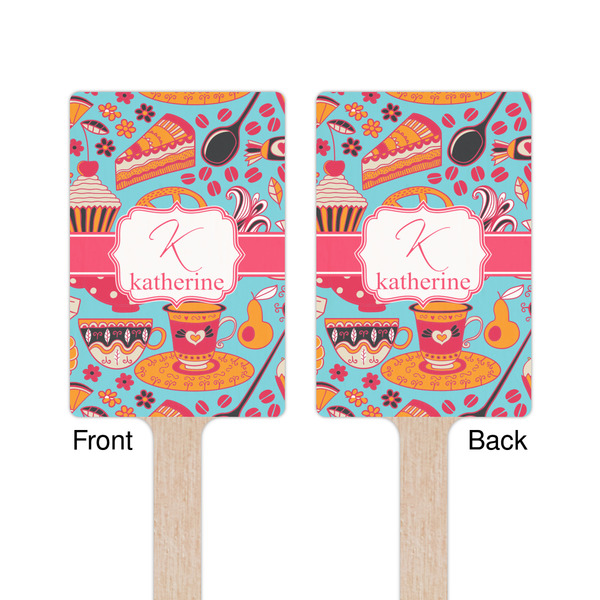 Dessert & Coffee Wooden 6.25" Stir Stick - Rectangular - Double Sided - Front & Back