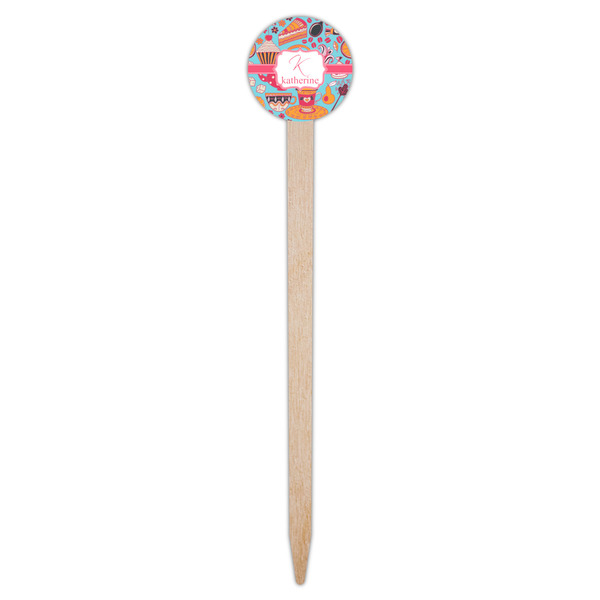 Dessert & Coffee Wooden 6" Food Pick - Round - Single Pick